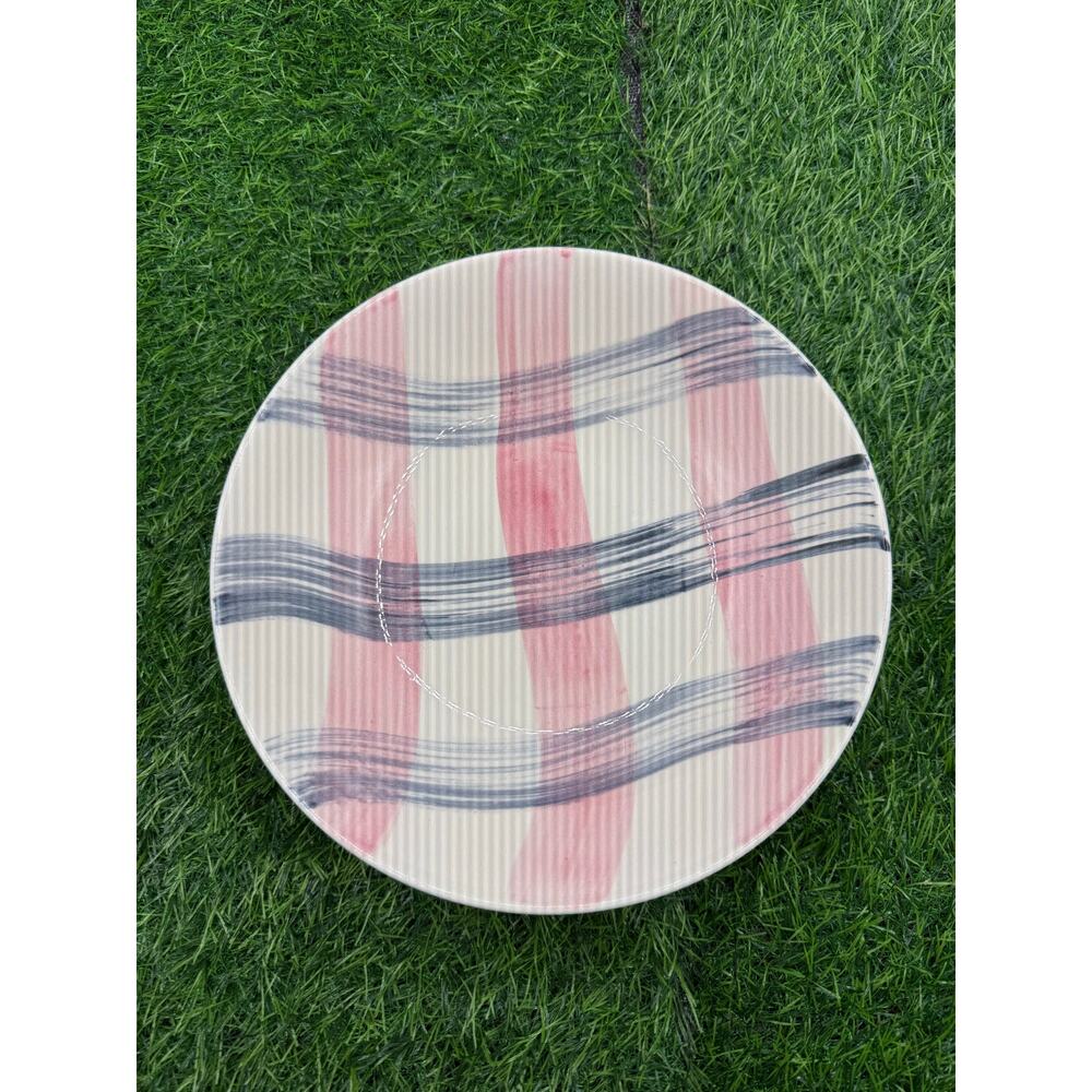Vintage Stetson “Scots Clan” Pink & Charcoal Plaid Bowl – 8.75"